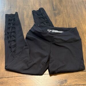 Victoria's Secret Sport “Knockout” Leggings with Mesh Leg Detail - Black